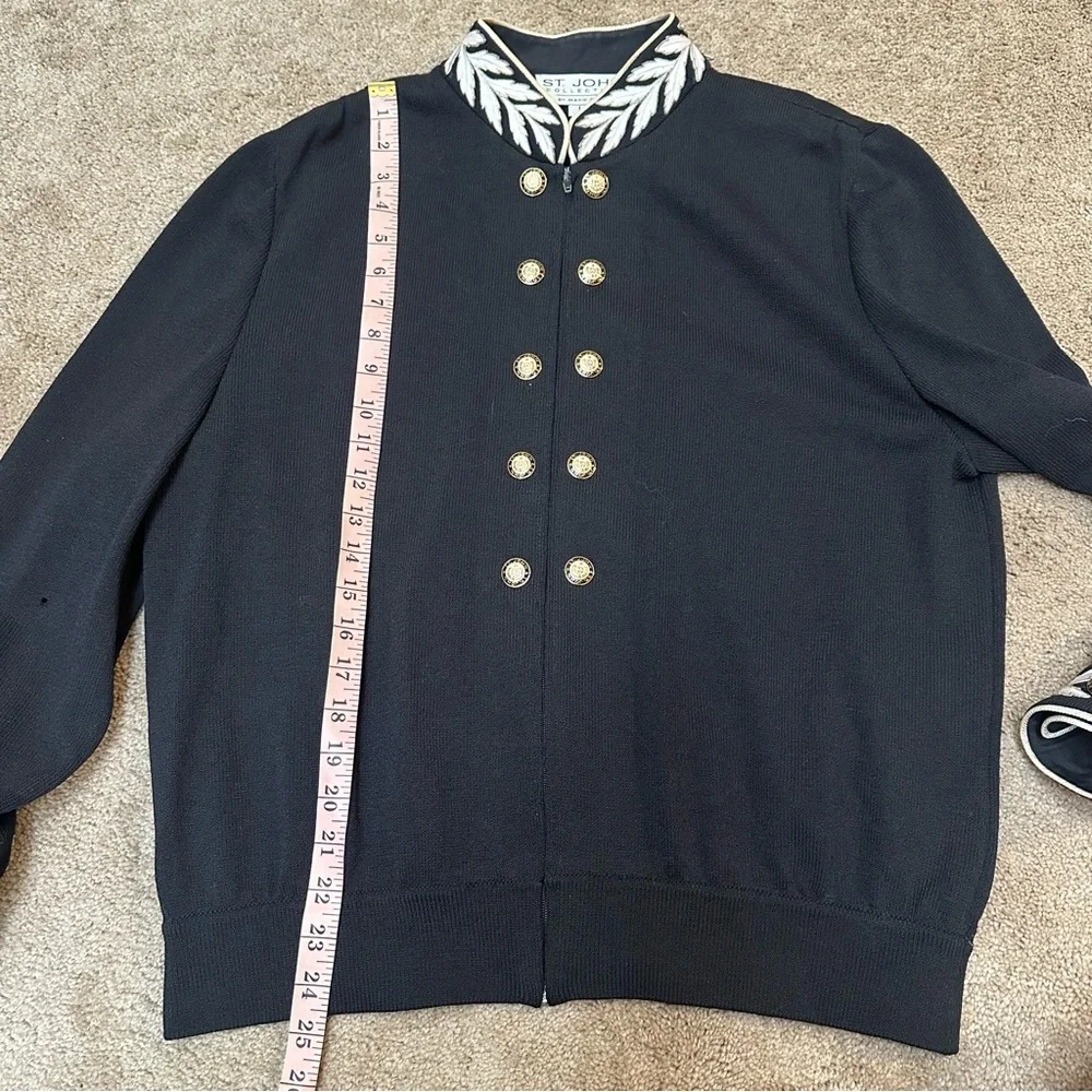 SOLDSt. John Collection by Marie Gray Nautical Zip Cardigan Jacket Embroidery L - Picture 8 of 8